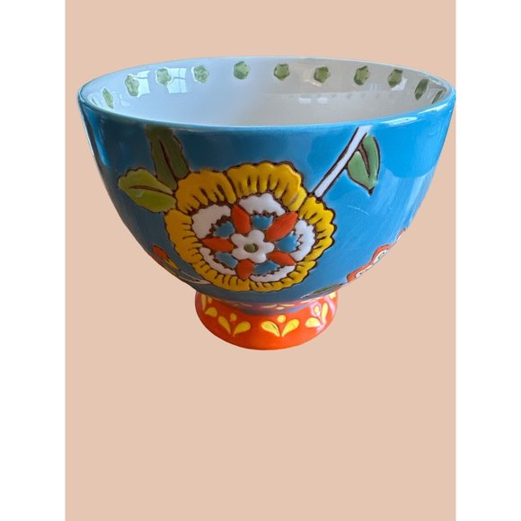 DUTCH WAX Porcelain Hand Painted Floral Blue Mug by Coastline Imports 12oz - Picture 2 of 9